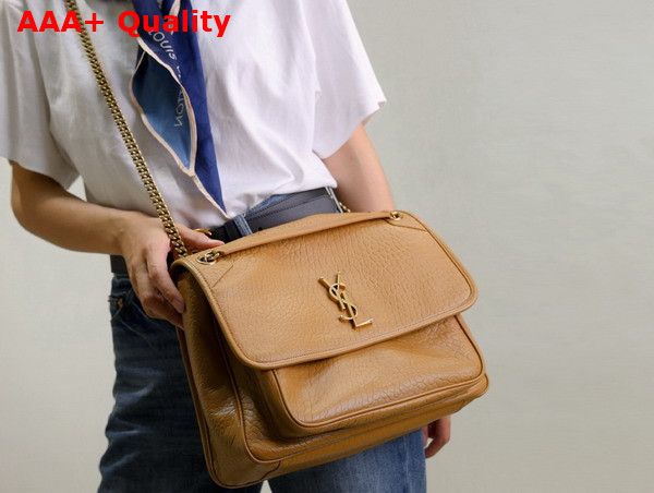 Saint Laurent Niki Large in Grained Lambskin Dark Cork Replica
