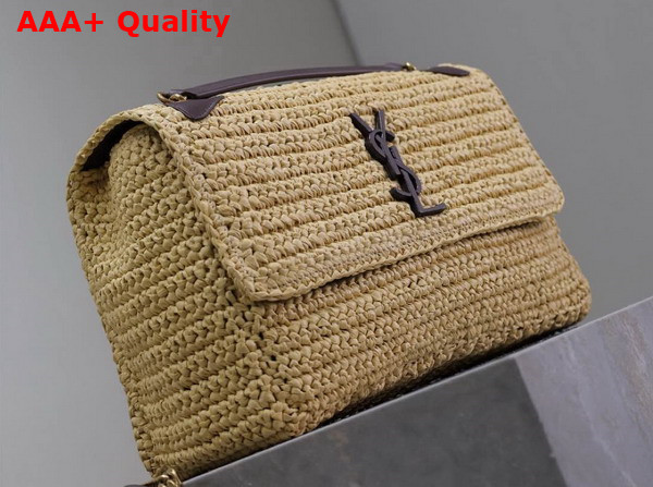 Saint Laurent Niki Medium Chain Bag in Naturel Raffia Replica