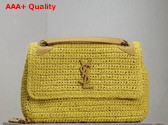 Saint Laurent Niki Medium Chain Bag in Yellow Raffia Replica