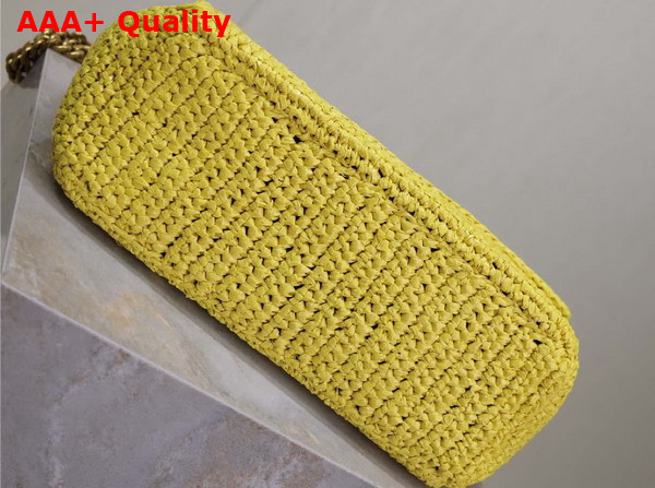 Saint Laurent Niki Medium Chain Bag in Yellow Raffia Replica