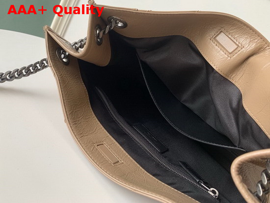 Saint Laurent Niki Medium Shopping Bag in Light Natural Crinkled Vintage Leather Replica