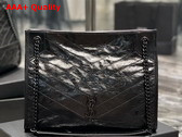 Saint Laurent Niki Medium Shopping in Black Vintage Leather with Black Metal Hardware Replica