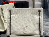 Saint Laurent Niki Medium Shopping in Blanc Vintage Leather Replica