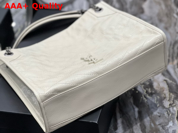 Saint Laurent Niki Medium Shopping in Blanc Vintage Leather Replica