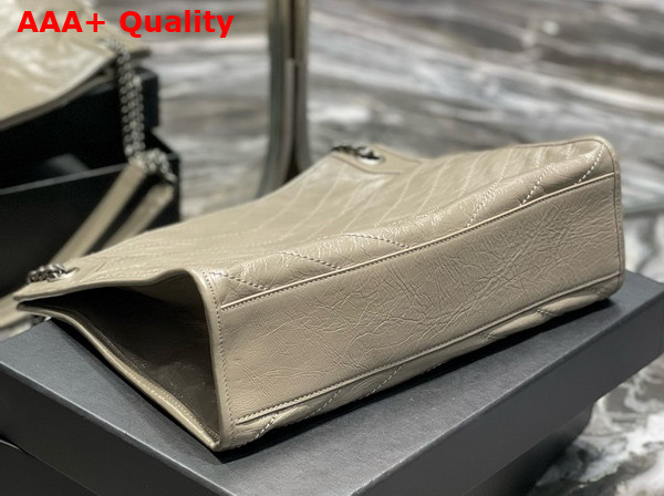 Saint Laurent Niki Medium Shopping in Greyish Brown Vintage Leather Replica