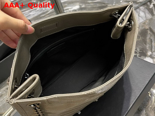 Saint Laurent Niki Medium Shopping in Greyish Brown Vintage Leather Replica