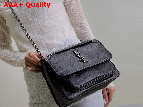 Saint Laurent Niki Medium in Black Grained Lambskin Replica