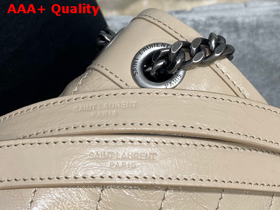 Saint Laurent Niki Medium in Blanc Crinkled Vintage Leather Replica