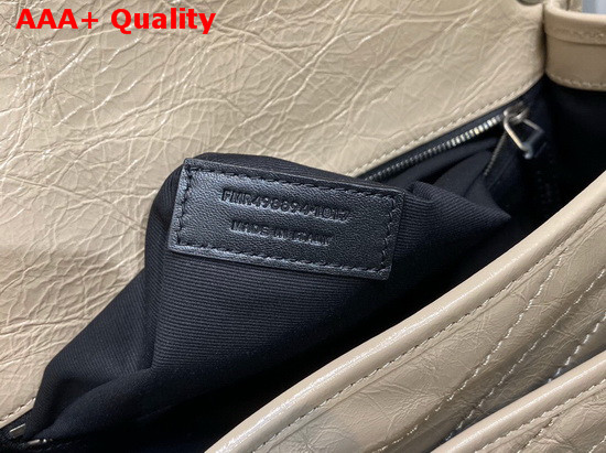 Saint Laurent Niki Medium in Blanc Crinkled Vintage Leather Replica