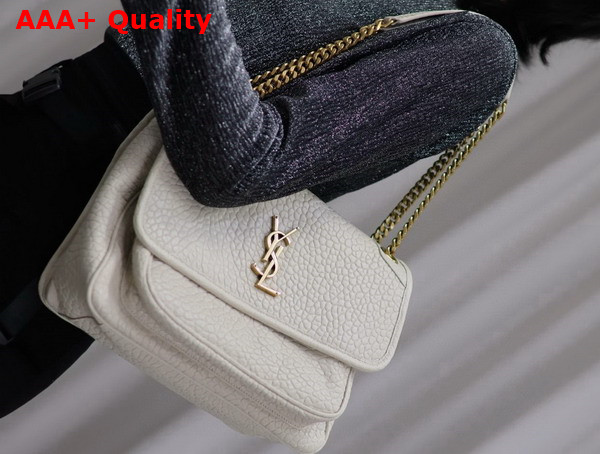 Saint Laurent Niki Medium in Blanc Vintage Grained Lambskin Replica
