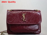 Saint Laurent Niki Medium in Burgundy Vintage Leather Replica