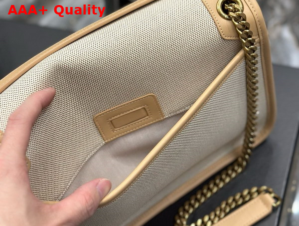 Saint Laurent Niki Medium in Canvas and Vegetable Tanned Leather Replica