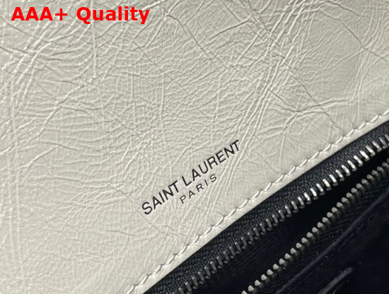 Saint Laurent Niki Medium in Crinkled Vintage Leather Blanc Vintage Replica