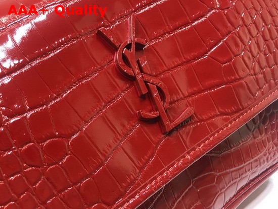 Saint Laurent Niki Medium in Crocodile Embossed Patent Leather Red Replica