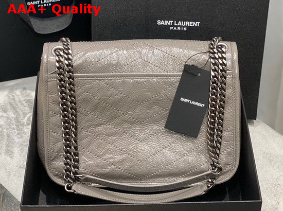 Saint Laurent Niki Medium in Fog Crinkled Vintage Leather Replica