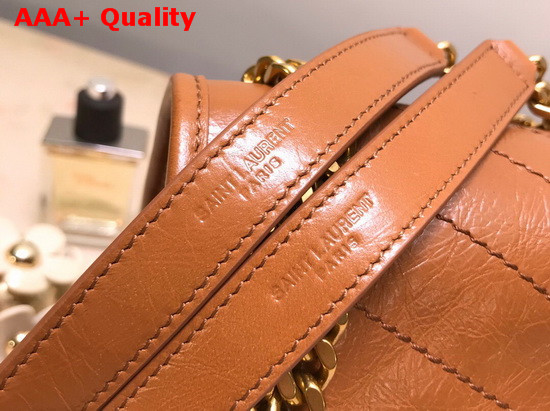 Saint Laurent Niki Medium in Light Caramel Quilted Crinkled Vintage Leather Replica