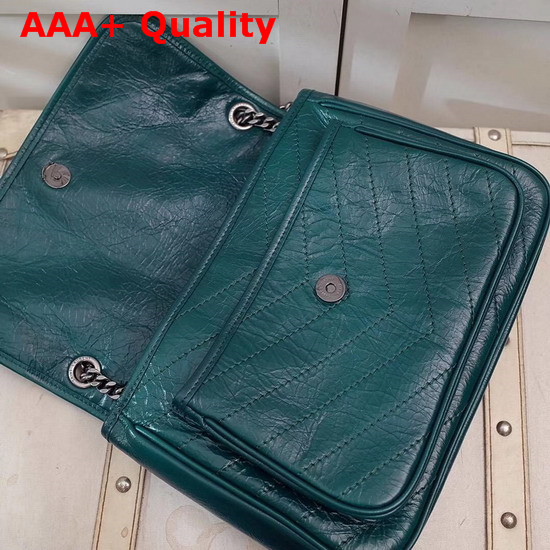 Saint Laurent Niki Medium in Vintage Leather Turquoise Replica