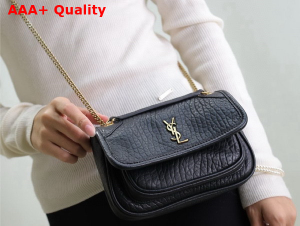 Saint Laurent Niki Mini in Black Grained Lambskin Replica