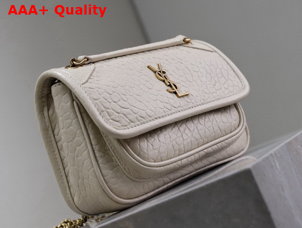 Saint Laurent Niki Mini in Blanc Vintage Grained Lambskin Replica