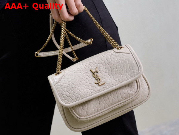 Saint Laurent Niki Mini in Blanc Vintage Grained Lambskin Replica