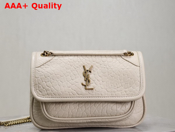 Saint Laurent Niki Mini in Blanc Vintage Grained Lambskin Replica