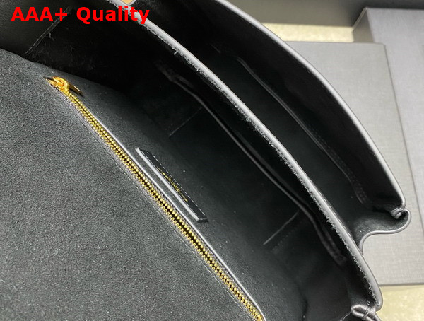 Saint Laurent Niki Satchel in Black Finely Grained Leather Replica