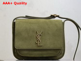 Saint Laurent Niki Satchel in Green Suede Replica