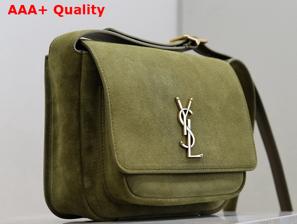 Saint Laurent Niki Satchel in Green Suede Replica