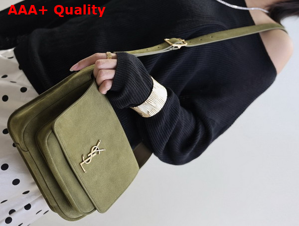 Saint Laurent Niki Satchel in Green Suede Replica