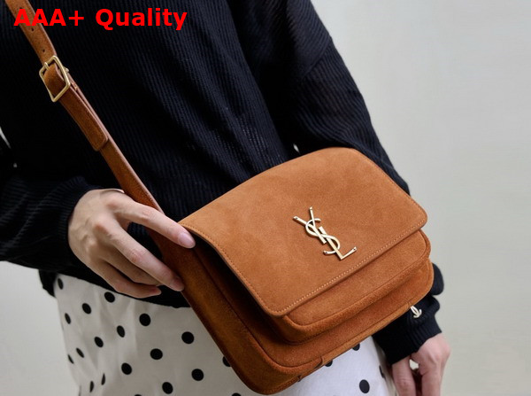 Saint Laurent Niki Satchel in Suede Warm Caramel Cognac Replica