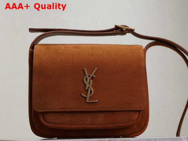 Saint Laurent Niki Satchel in Suede Warm Caramel Cognac Replica