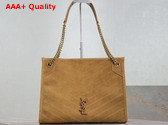 Saint Laurent Niki Shopping Bag in Golden Leaf Suede Calfskin Replica
