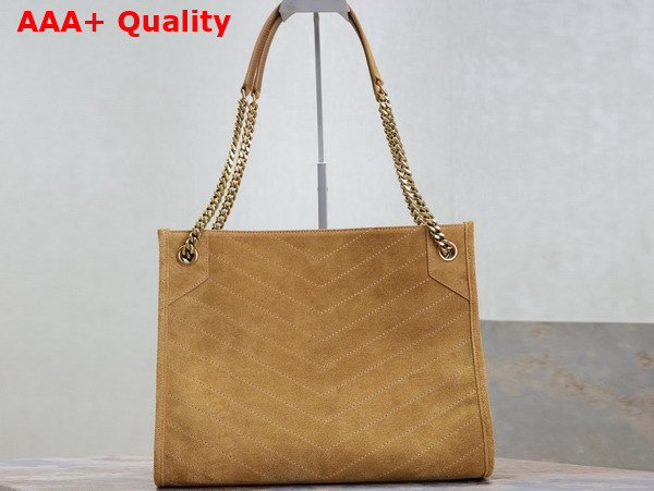 Saint Laurent Niki Shopping Bag in Golden Leaf Suede Calfskin Replica