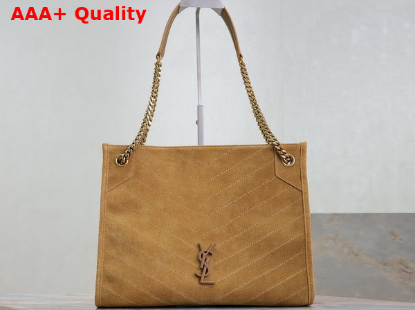 Saint Laurent Niki Shopping Bag in Golden Leaf Suede Calfskin Replica