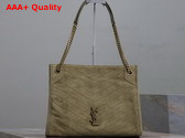 Saint Laurent Niki Shopping Bag in Khaki Suede Calfskin Replica