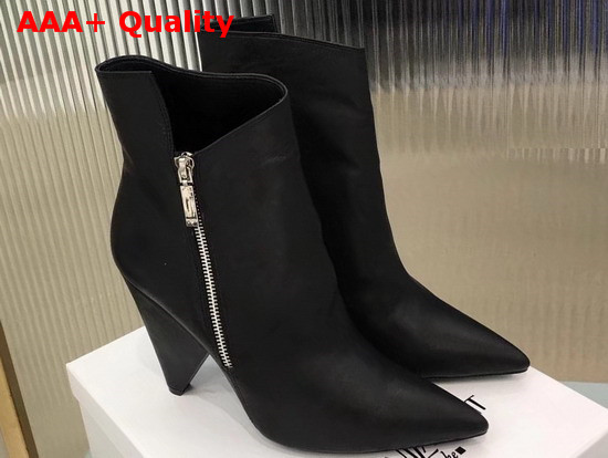 Saint Laurent Niki Wedge Booties in Black Leather Replica