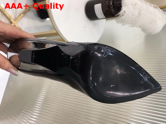 Saint Laurent Niki Wedge Booties in Black Patent Leather Replica