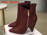 Saint Laurent Niki Wedge Booties in Dark Red Leather Replica
