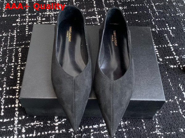 Saint Laurent Nour Slippers in Black Suede Replica