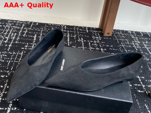 Saint Laurent Nour Slippers in Black Suede Replica