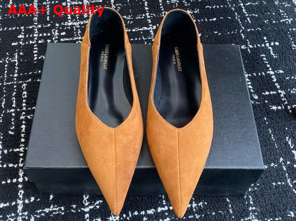 Saint Laurent Nour Slippers in Land Suede Replica