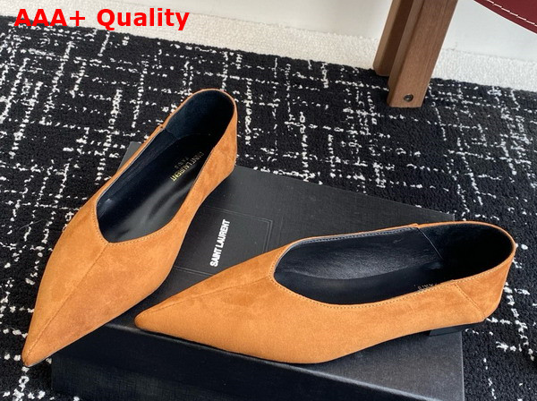 Saint Laurent Nour Slippers in Land Suede Replica