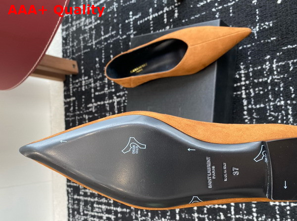 Saint Laurent Nour Slippers in Land Suede Replica