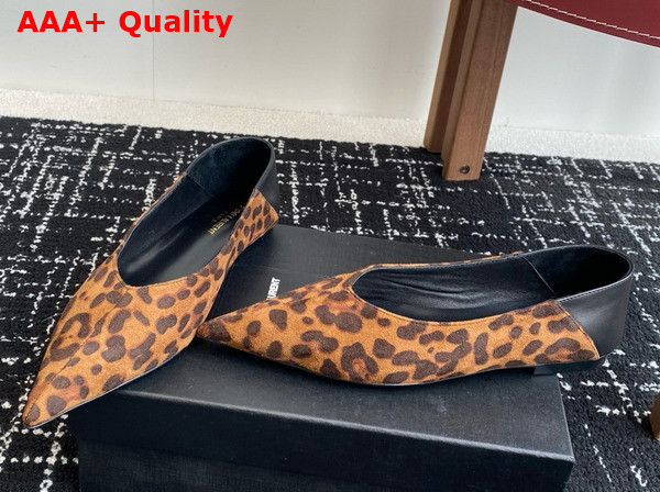 Saint Laurent Nour Slippers in Leopard Suede Replica