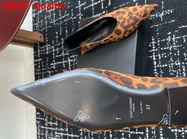 Saint Laurent Nour Slippers in Leopard Suede Replica
