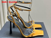 Saint Laurent Nova Sandals in Ocre Patent Leather Replica