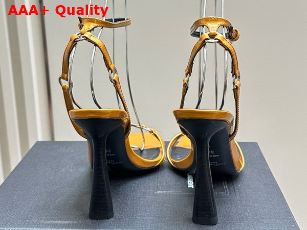 Saint Laurent Nova Sandals in Ocre Patent Leather Replica