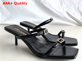 Saint Laurent Nuit Mules in Black Python Replica