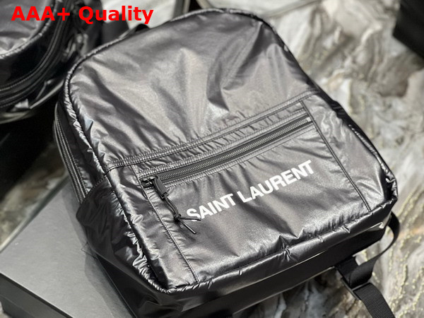 Saint Laurent Nuxx Backpack in Nylon Silver Black Replica