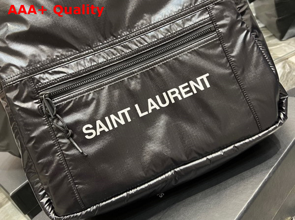 Saint Laurent Nuxx Backpack in Nylon Silver Black Replica